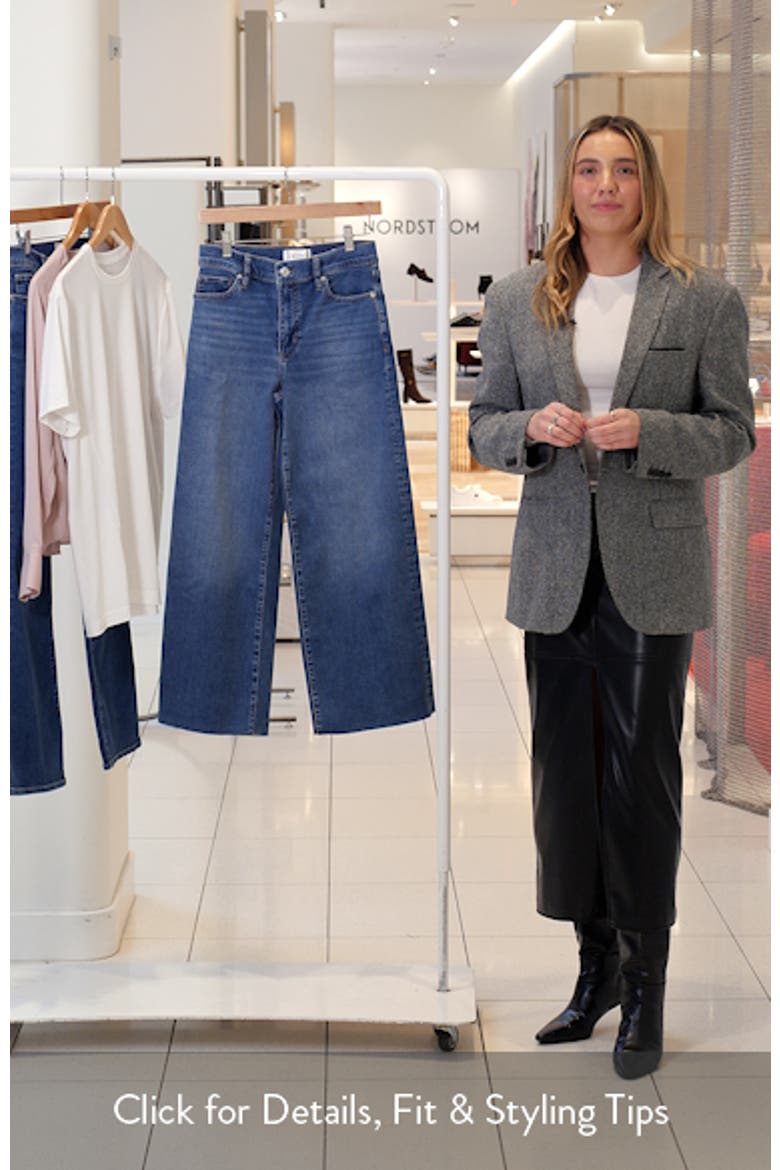 Le Pixie Slim Palazzo Raw Hem Wide Leg Jeans video
