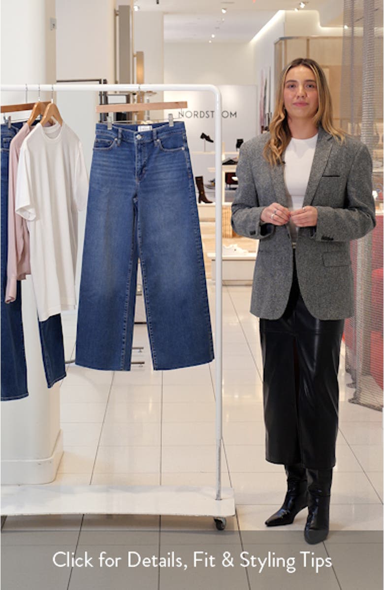 Le Pixie Slim Palazzo Raw Hem Wide Leg Jeans, sales video thumbnail