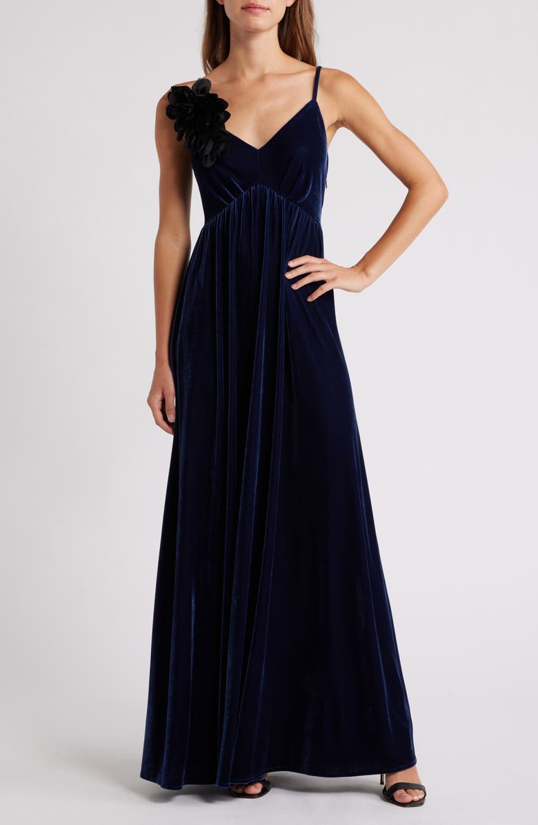 Chelsea28 Flower Camisole Velvet Gown, Main, color,