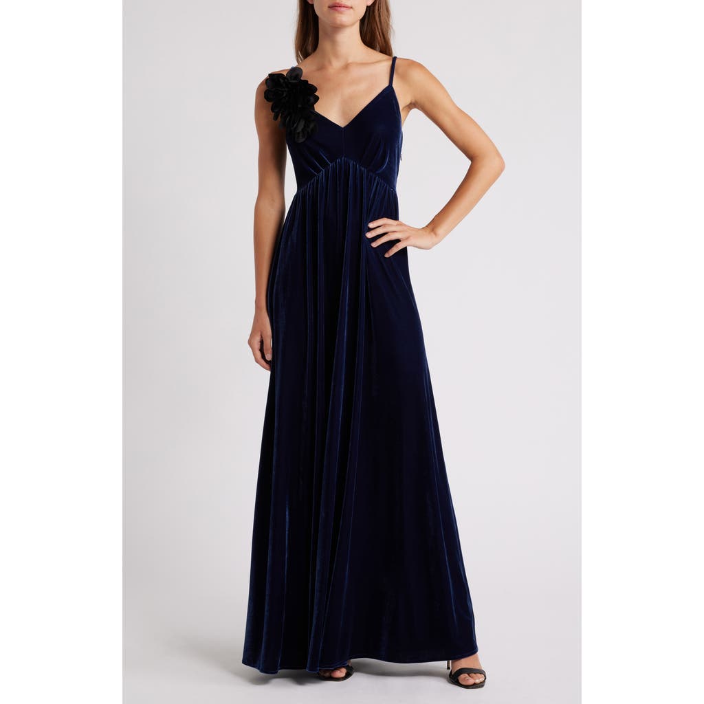 Chelsea28 Flower Camisole Velvet Gown in Navy Night