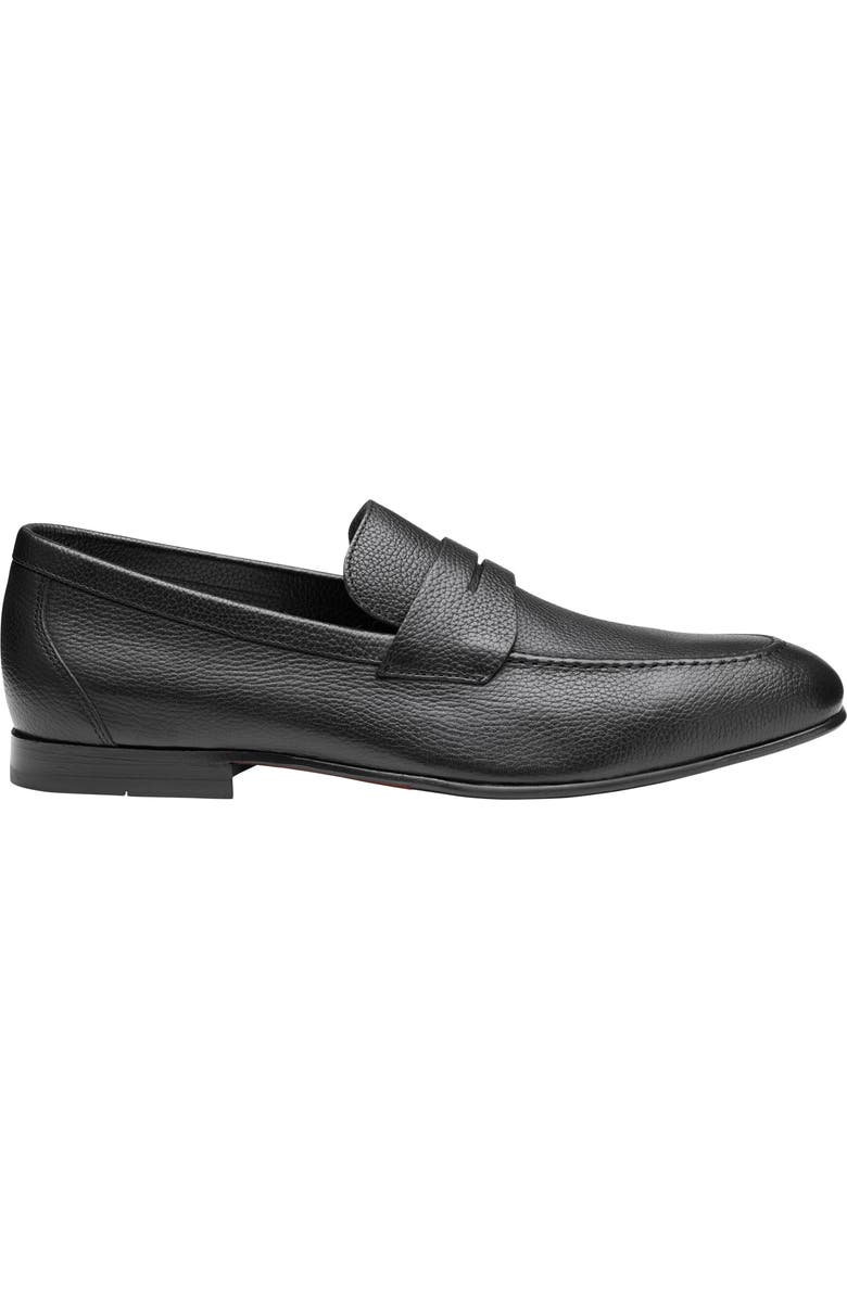 Johnston & Murphy Higgins Penny Loafer, Alternate, color, Black Full Grain