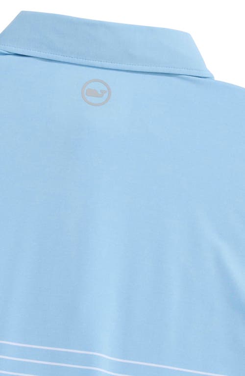Vineyard Vines Palmero Brrr° Performance Polo In Jake Blue Cat/white