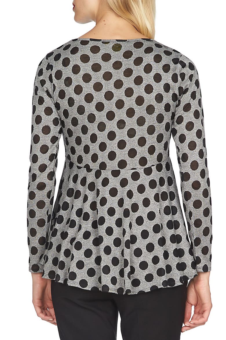 by Cynthia Steffe Polka Dot Knit Swing Top, Alternate, color, RICH BLACK