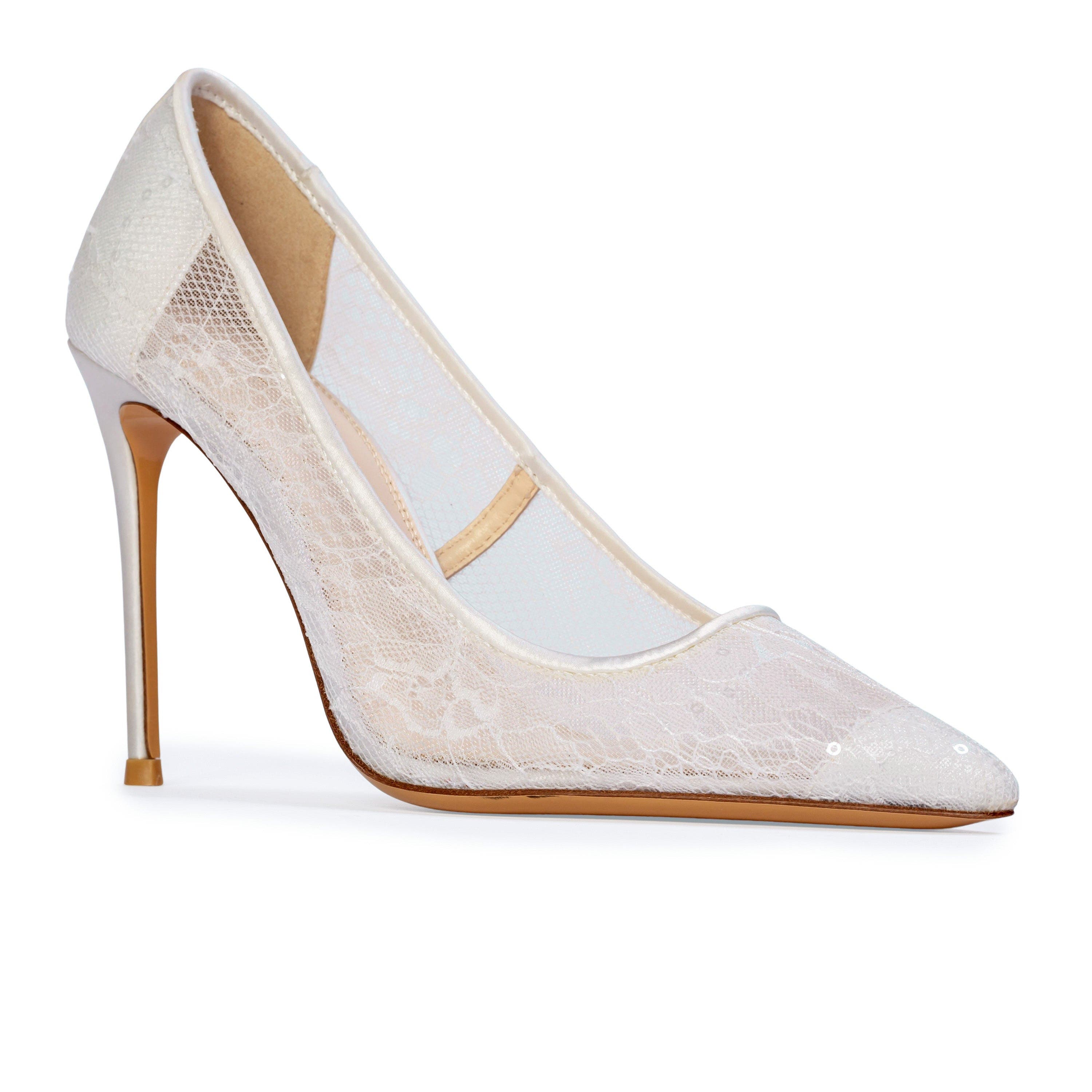 Marina 100 Pump, Alternate, color, white sequin lace
