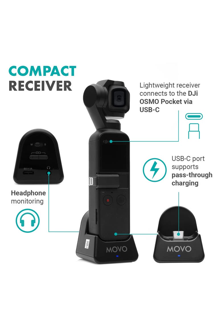 Edge-OP Wireless Lavalier Microphone for Osmo Pocket 1 and 2, Alternate, color, Black