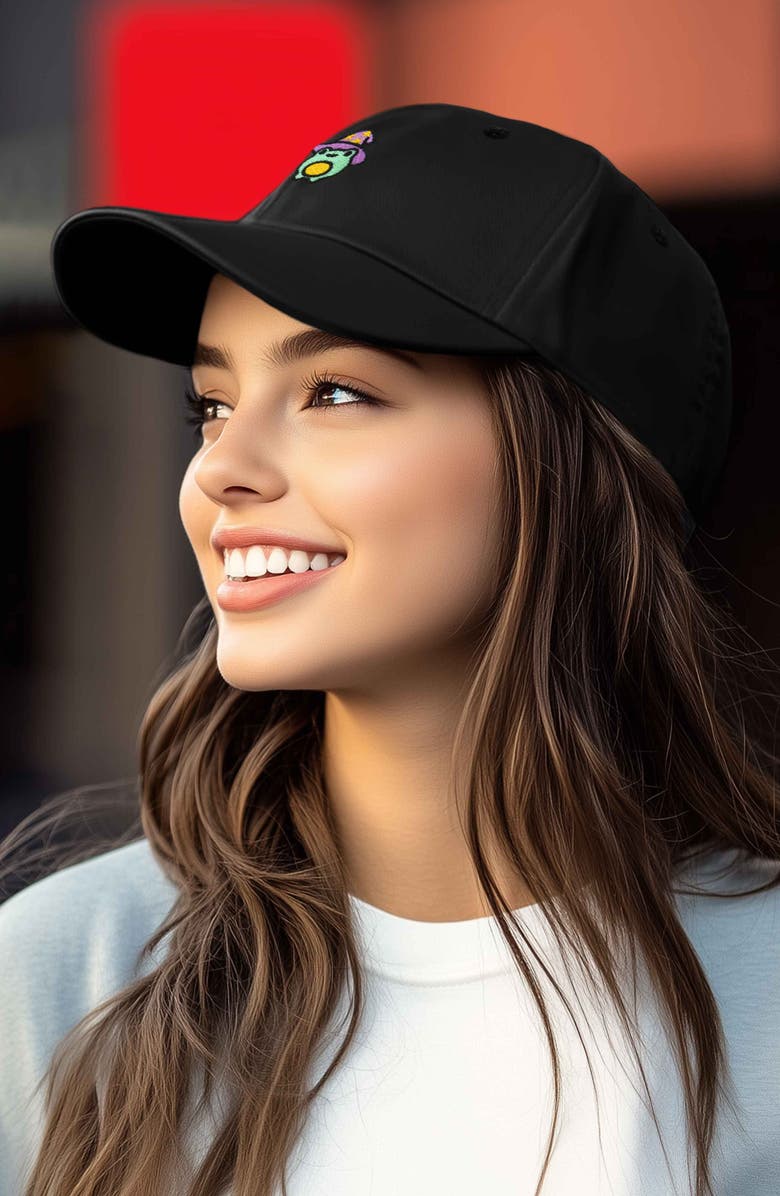 Dalix Sorcerer Frog Embroidered Dad Hat, Alternate, color, Black