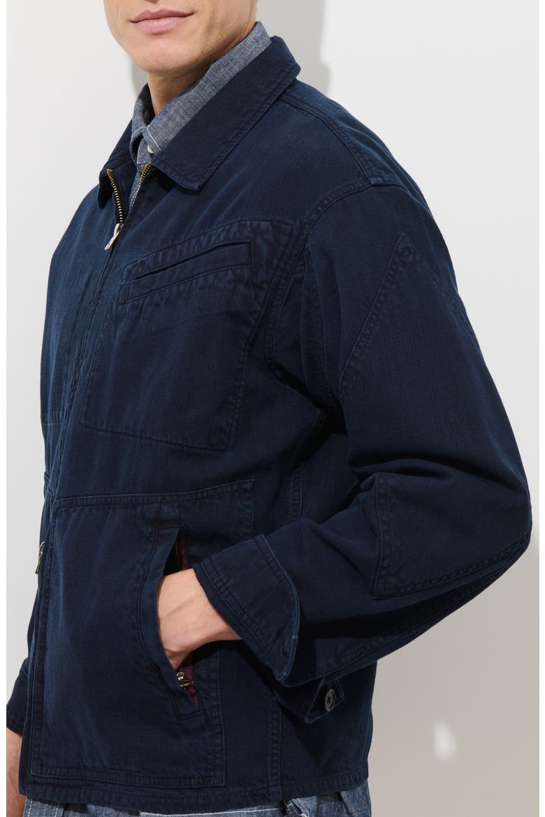 Andre Cotton Blend Twill Jacket, Alternate, color, DARK NAVY