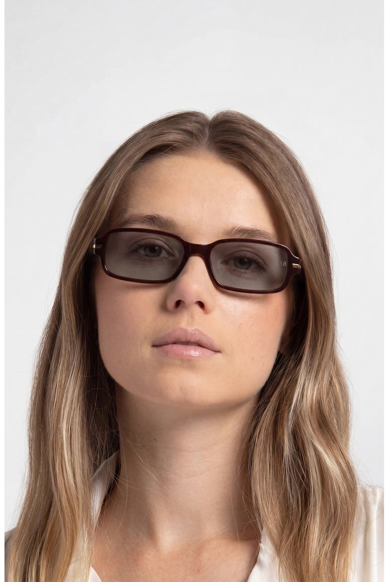1012 Rectangular Sunglasses, Alternate, color, BURGUNDY/ GREY