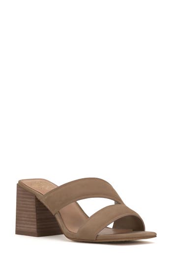 Vince Camuto Jinani Asymmetrical Block-heel City Sandals In Brown