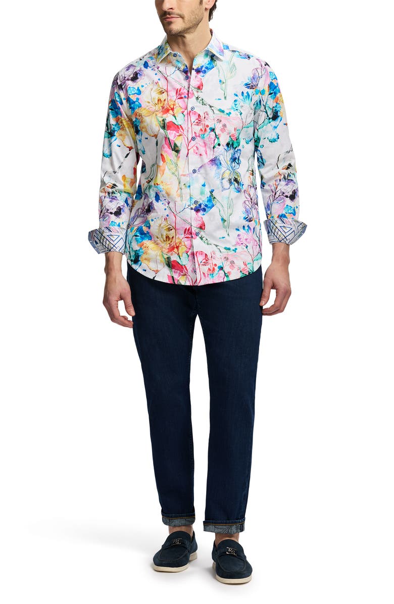 Robert Graham Cypremort Long Sleeve Cotton Button-Shirt, Alternate, color, 