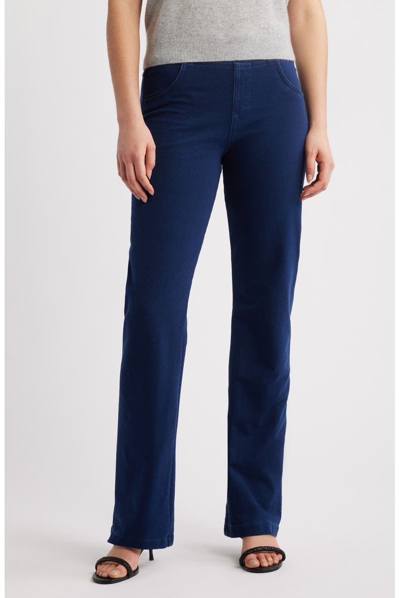 Game Changing High Waist Straight Leg Denim Leggings, Main, color, DARK RINSE WASH