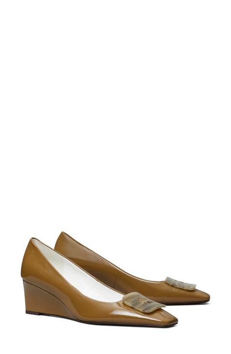 Tory burch nude wedges discount