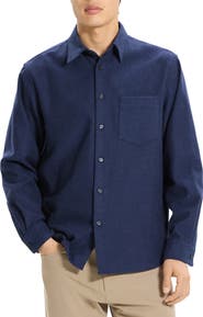 Theory Weekend Brushed Cotton Twill Button-Up Shirt