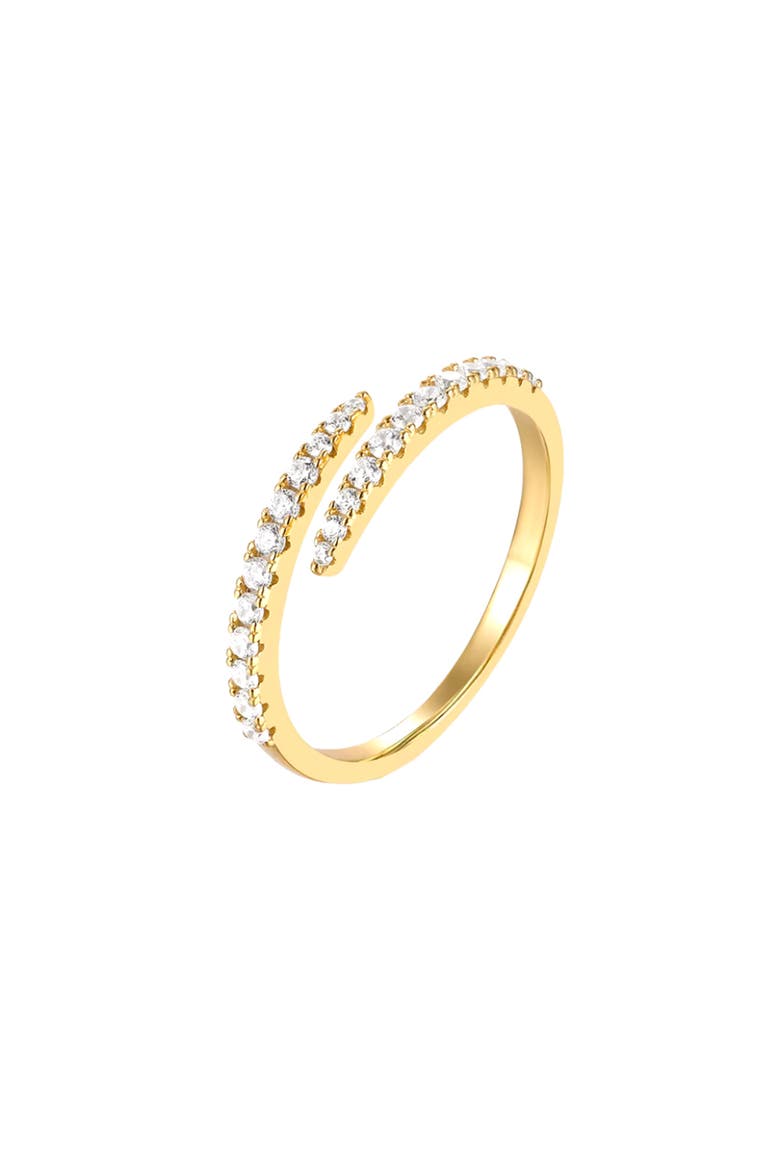 Aurora Modern Open Spiral Ring with AAAAA Cubic Zirconia, Main, color, Gold