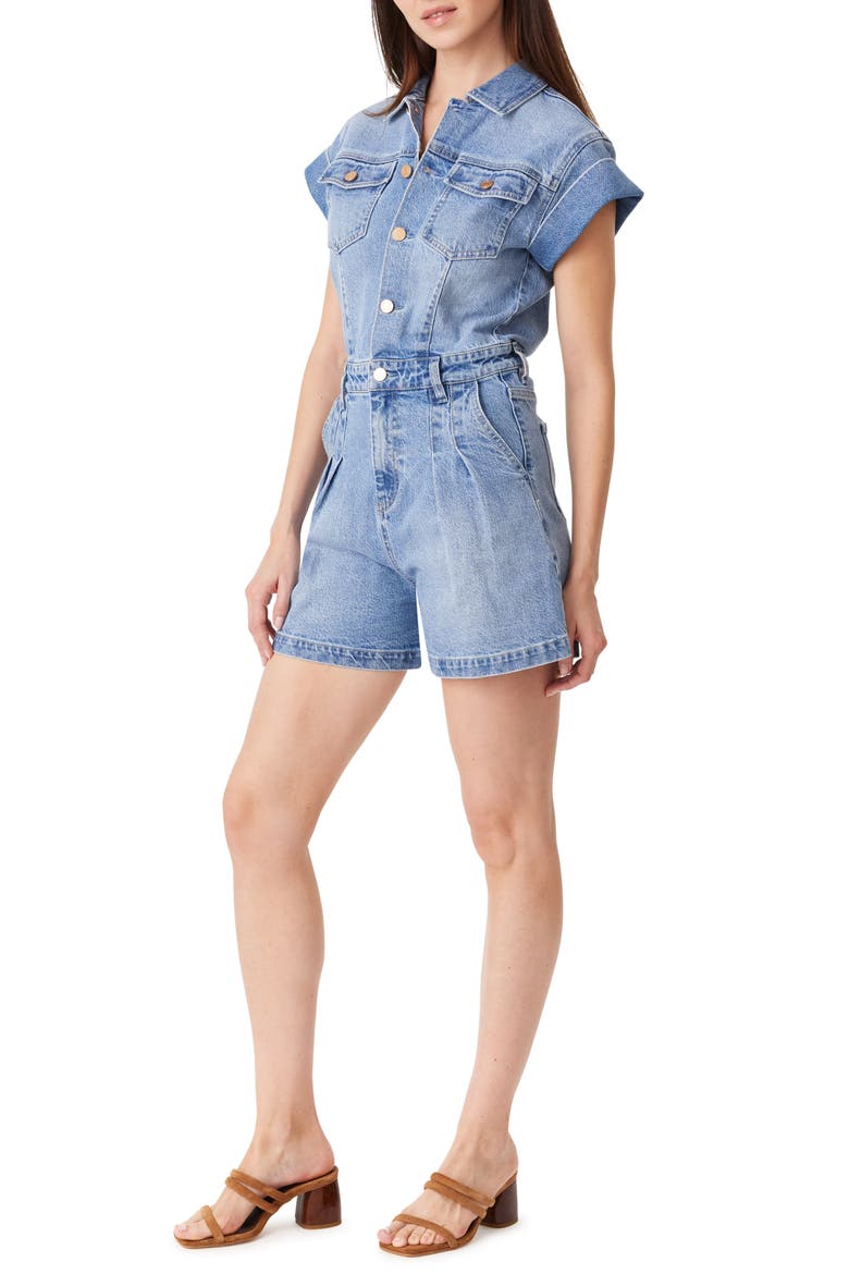 Roll Cuff Denim Jumpsuit, Alternate, color, SPLASH