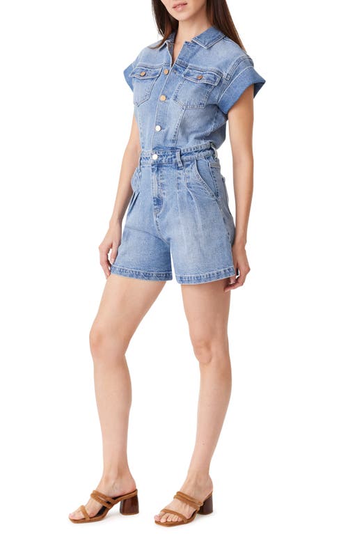 Shop Habitual Roll Cuff Denim Jumpsuit In Splash