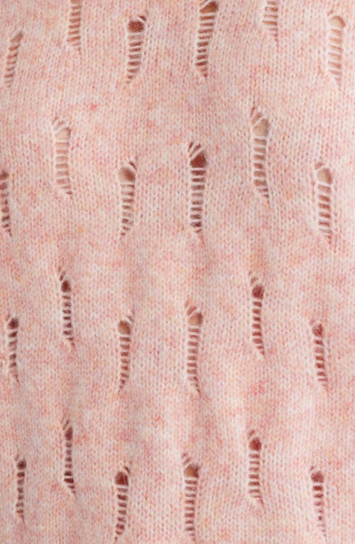 Wit & Wisdom Open Stitch Pullover Sweater In Heather Sweet Melon