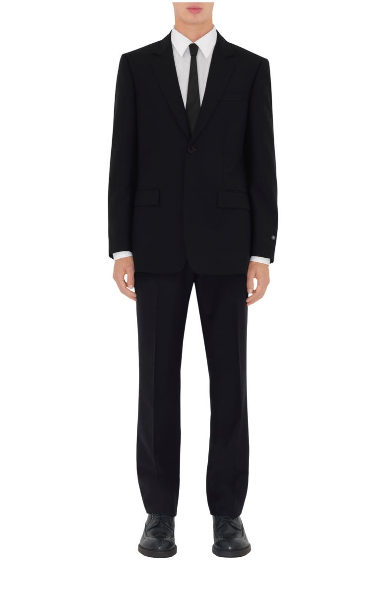 Burberry Wool Mohair Tailored Trousers, Main, color, Black