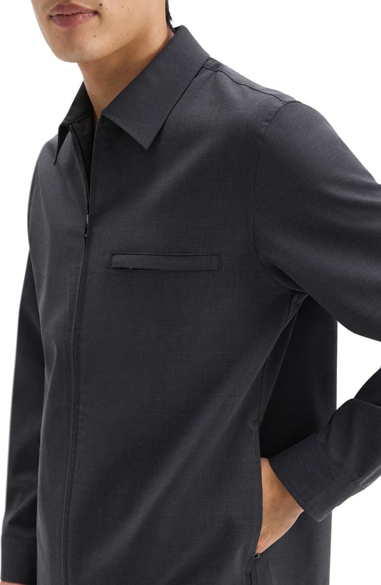 Theory Travel Motion Wool Blend Overshirt, Alternate, color, Charcoal Melange