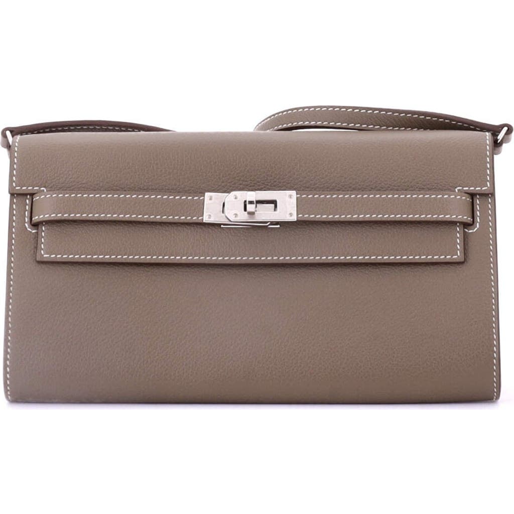 Pre-owned Hermes Hermes Kelly To Go Wallet Evercolor In Brown
