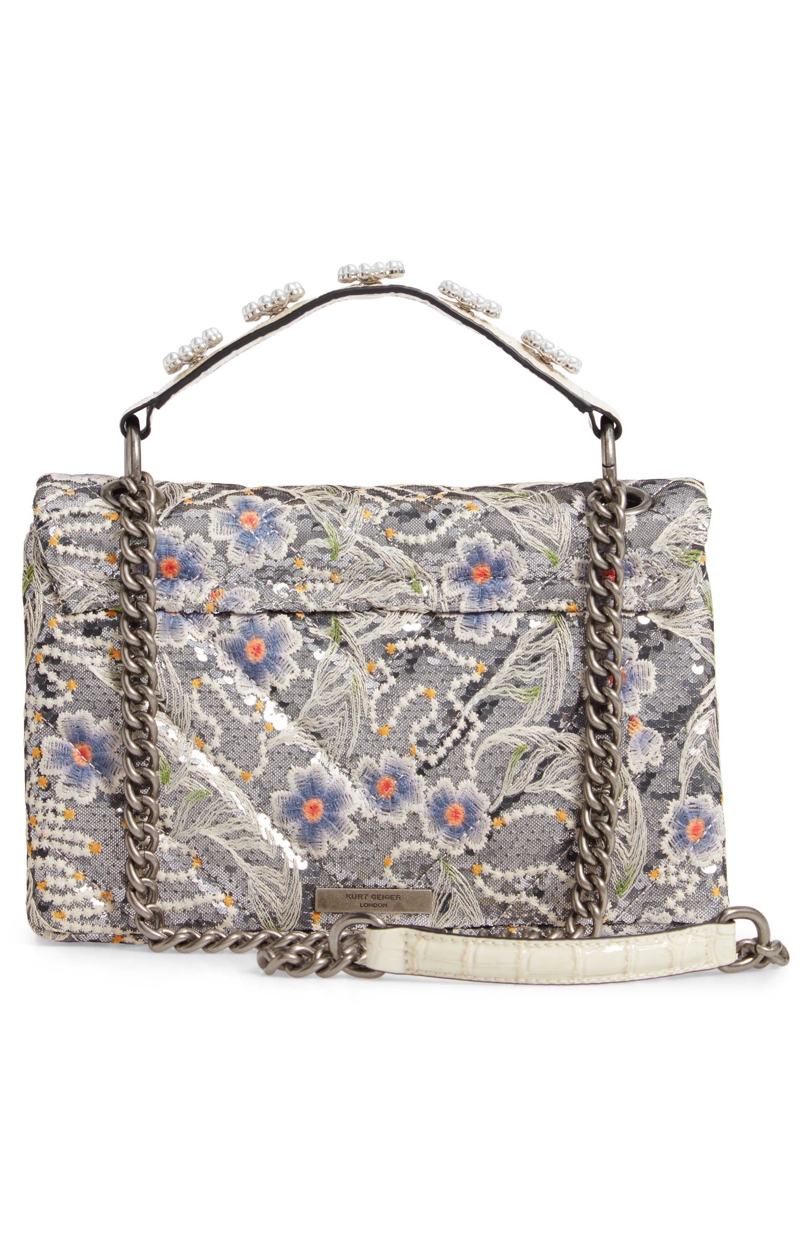 Kurt Geiger London Kensington Embroidered Sequin Shoulder Bag, Alternate, color, 