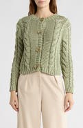 ELIE ELIE TAHARI Chunky Cable Stitch Cardigan