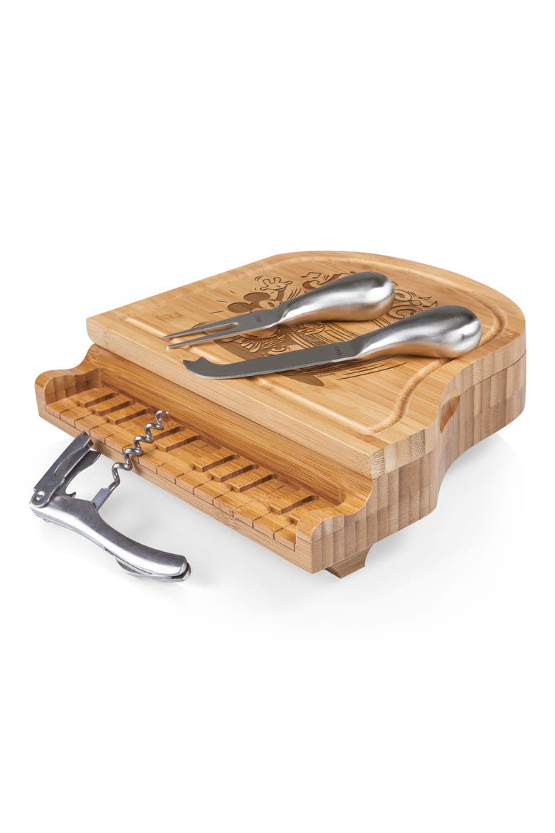 Mickey Mouse Piano Cheeseboard Set, Main, color, BROWN