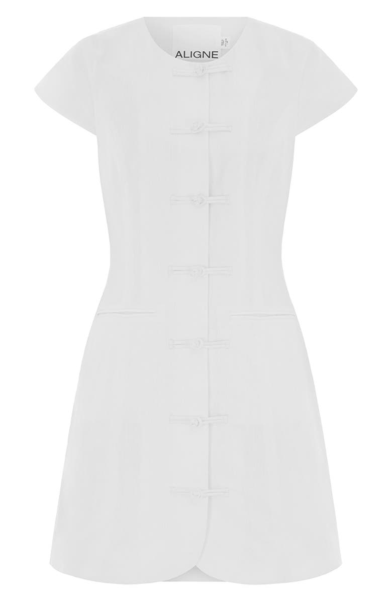 ALIGNE Jennie Cap Sleeve Cotton & Linen Minidress, Alternate, color, White