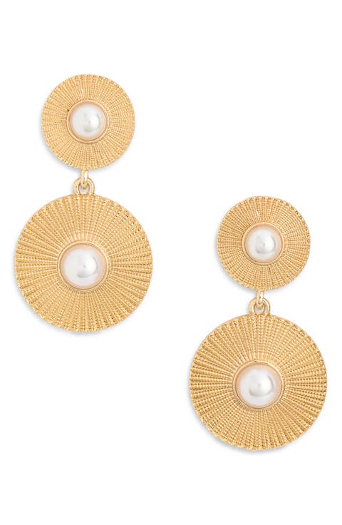 Faux Pearl Drop Earrings
