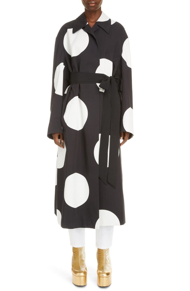 Dries Van Noten Ruberta Dot Cotton Coat, Main, color, 