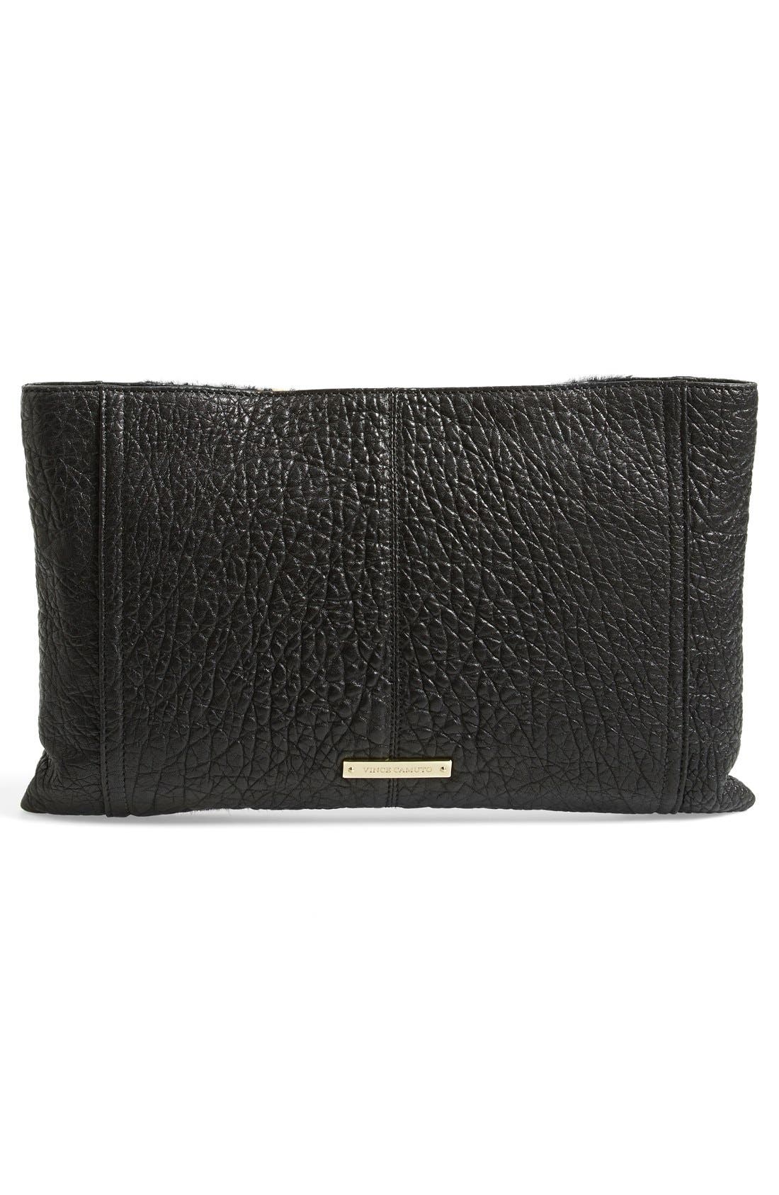 'Baily' Calf Hair & Leather Clutch, Alternate, color, LEOPARD