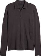 Robert Barakett Roman Long Sleeve Merino Wool Sweater Polo