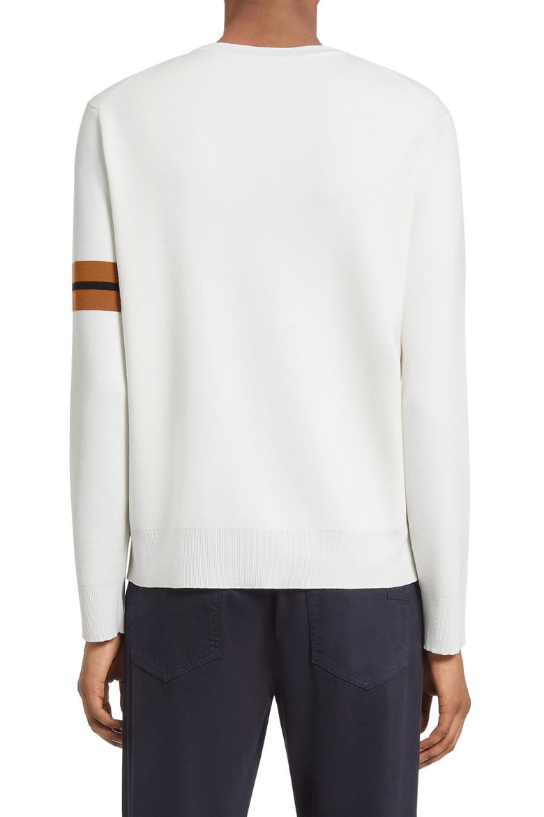 Signifier High Performance™ Stripe Wool Sweater, Alternate, color, WHITE