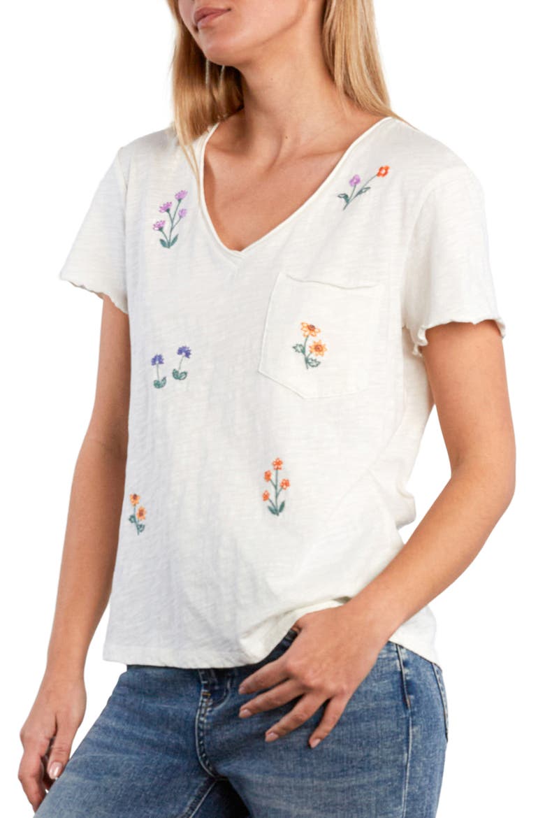 Wildfloral Embroidered T-Shirt, Alternate, color, WHITE FLOWER