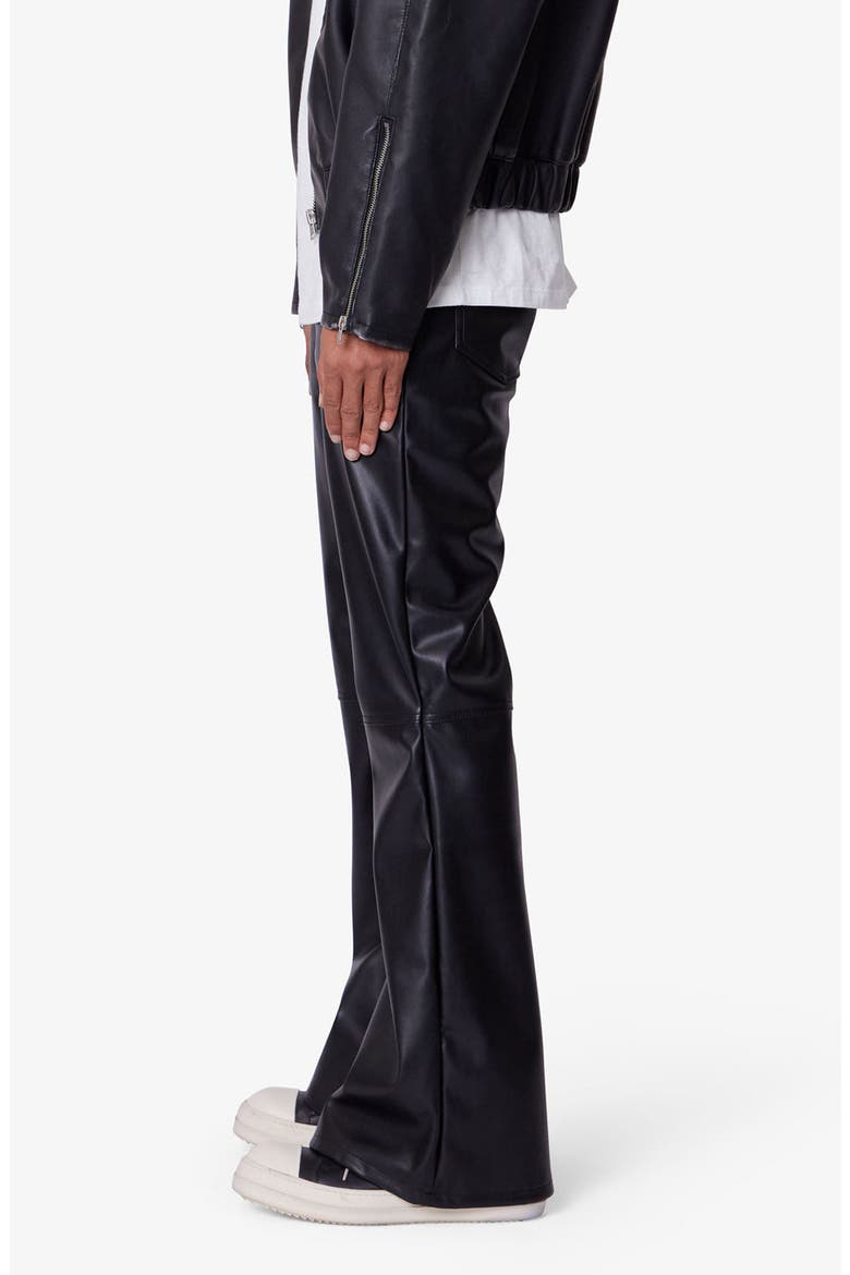 Faux Leather Flare Pants, Alternate, color, BLACK