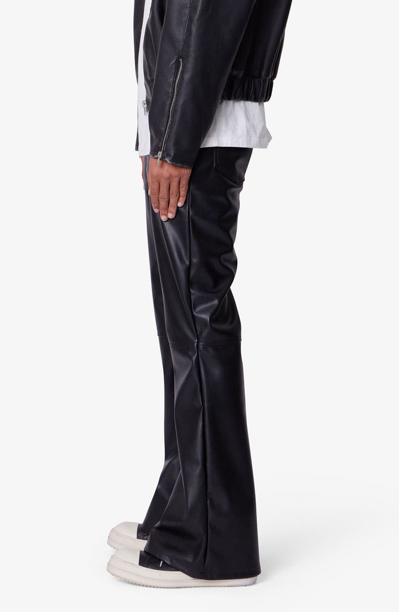mnml Faux Leather Flare Pants, Alternate, color, 