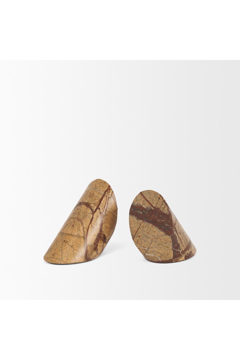 Rahima Forest Marble Angled Bookends, Alternate, color, Brown