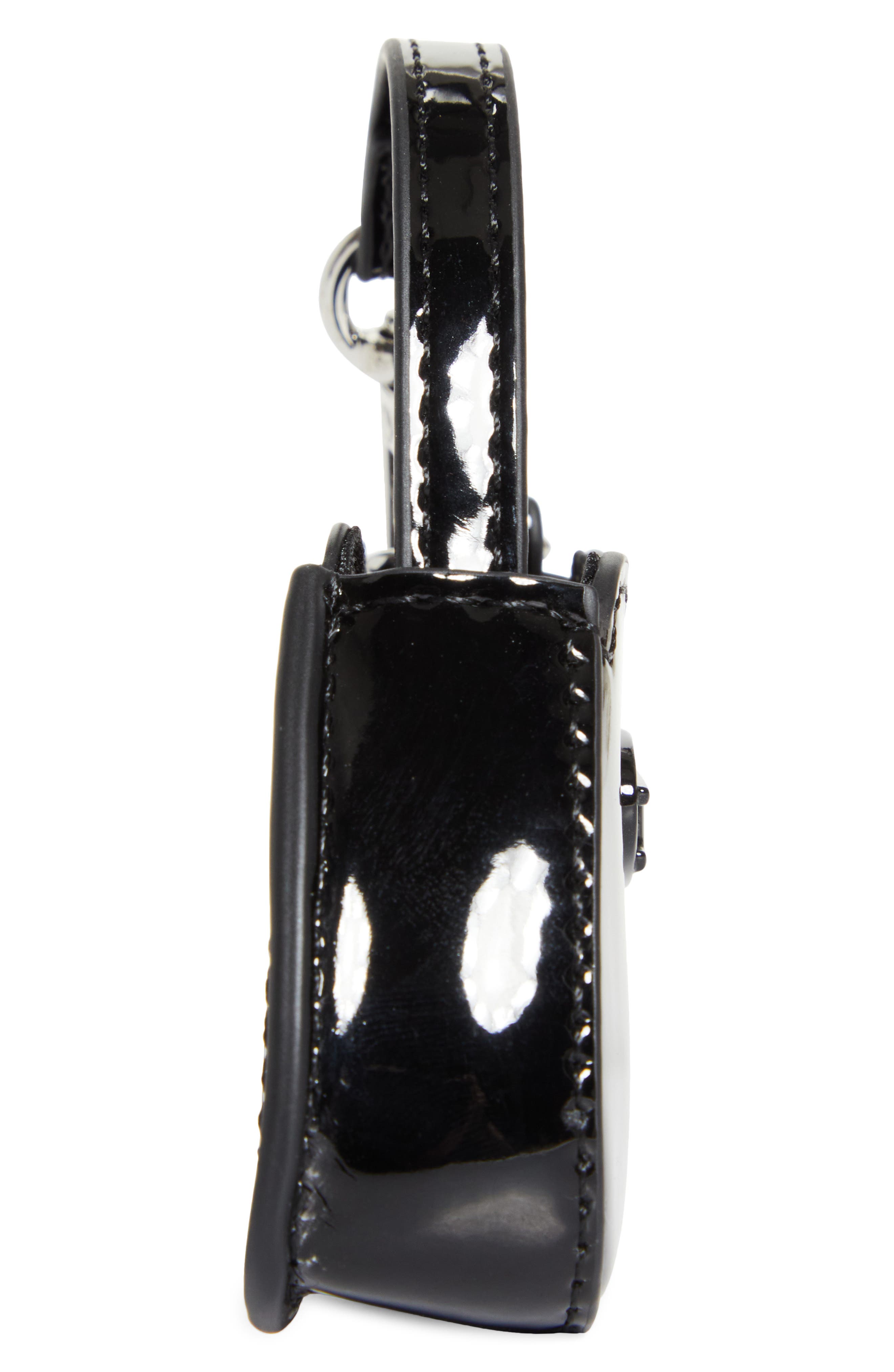 Play Faux Leather Bag Charm, Alternate, color, BLACK