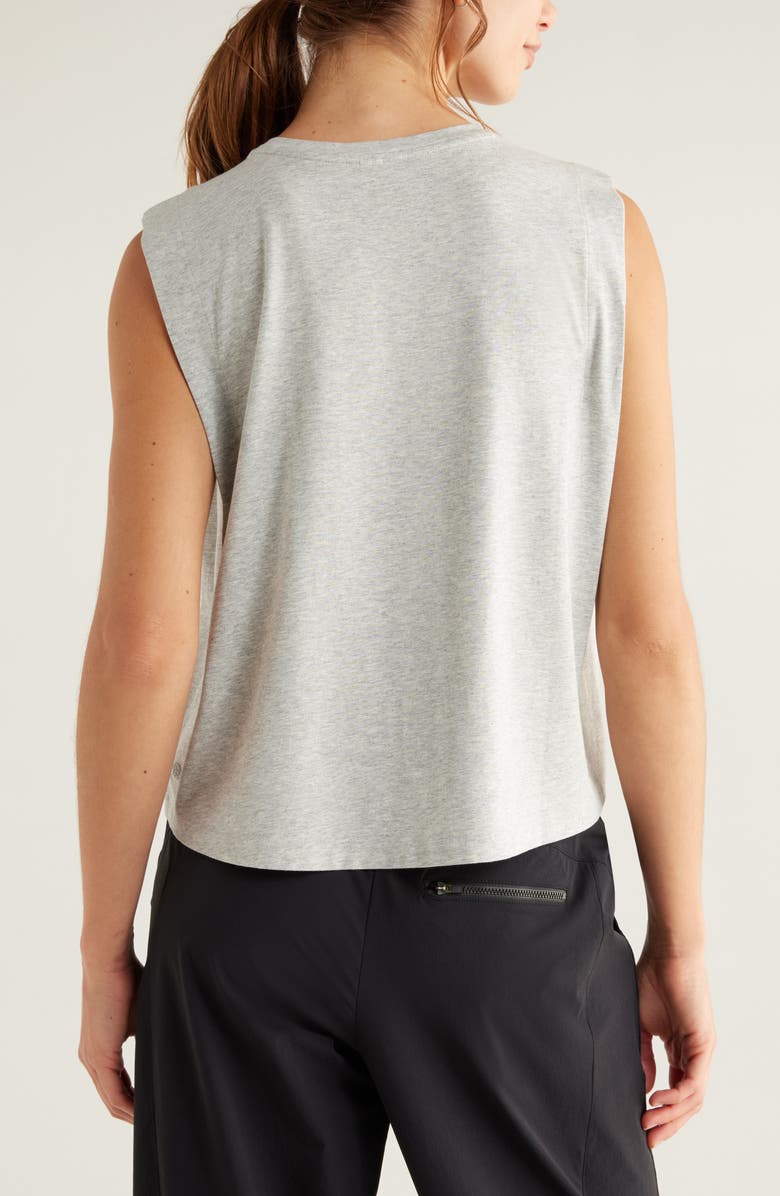 Zella New Take Boxy Tank Top, Alternate, color, Grey Light Heather