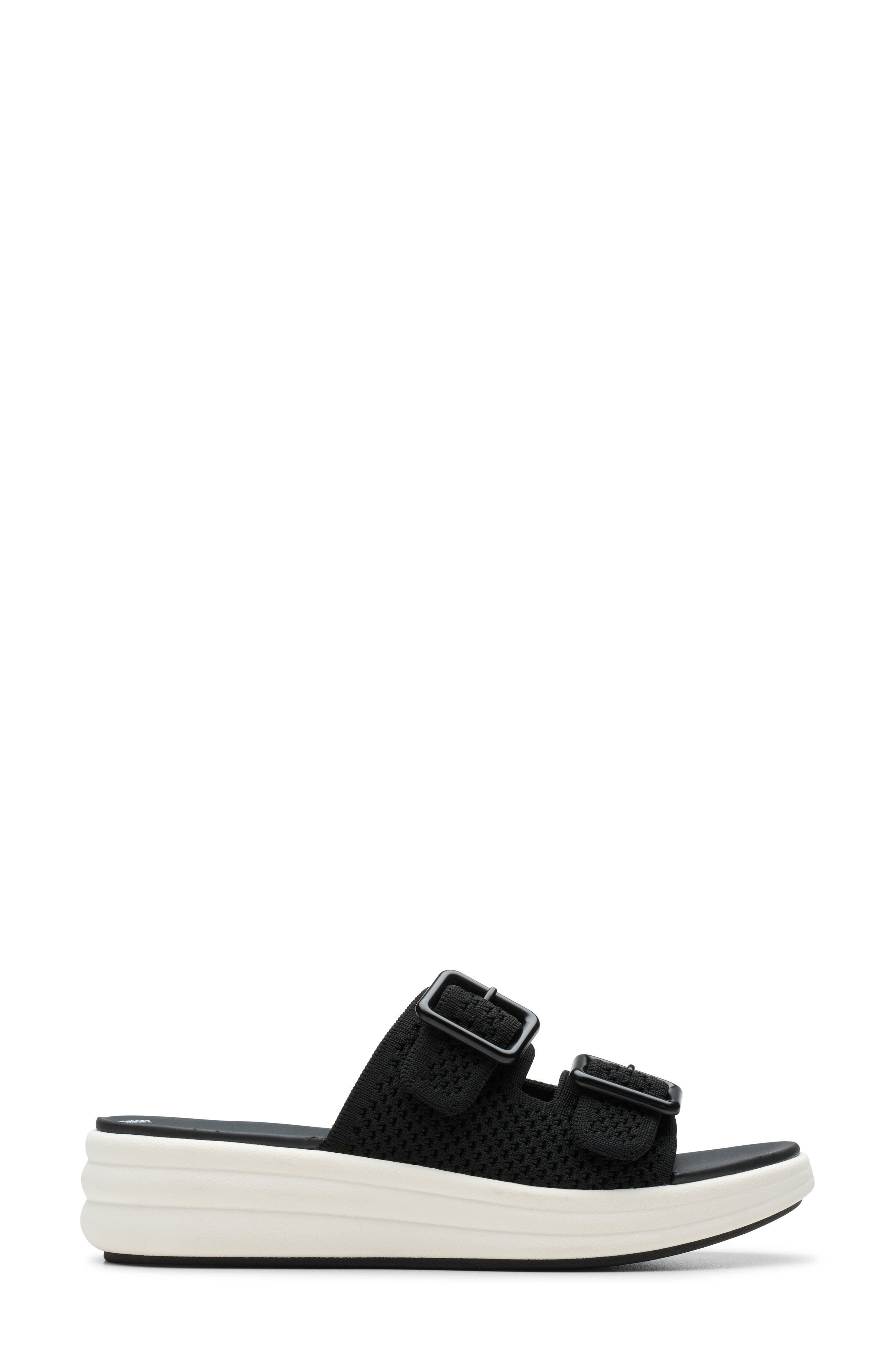 Clarks<sup>®</sup> Drift Faye Wedge Slide Sandal, Alternate, color, Black