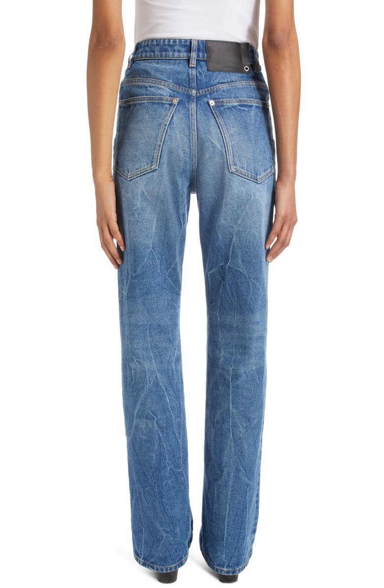 Rabanne Paillette Detail Straight Leg Nonstretch Jeans, Alternate, color,