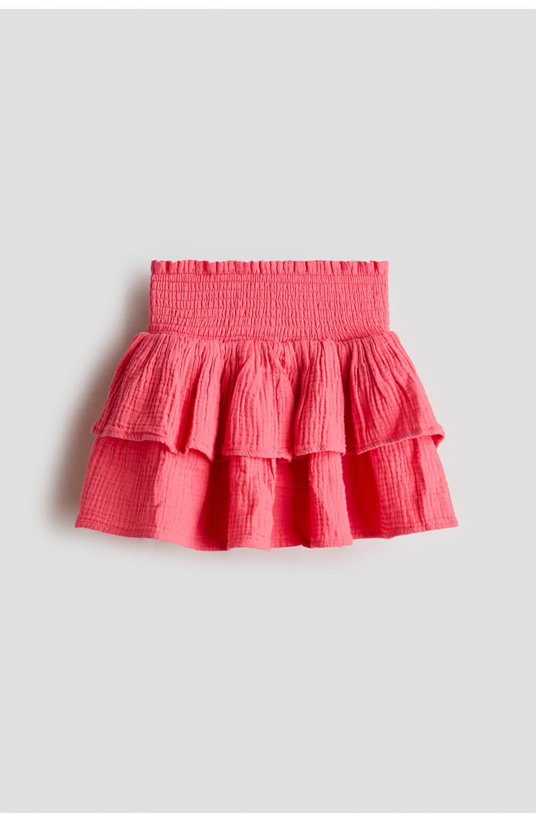 H&M Tiered Muslin Skirt, Main, color, Hot Pink