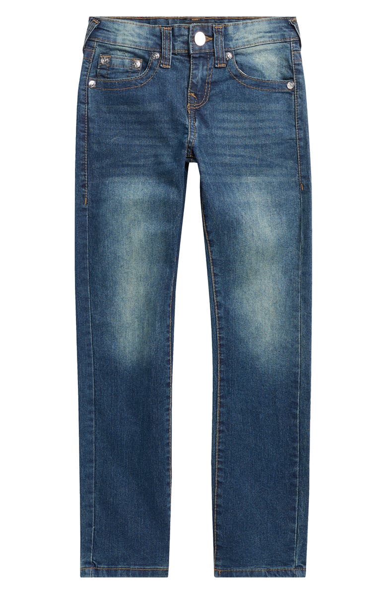 True Religion Kids' Straight Leg Jeans, Main, color, Dark Blue