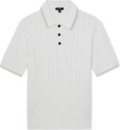 Reiss Denby Cable Knit Polo