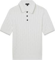 Reiss Denby Cable Knit Polo