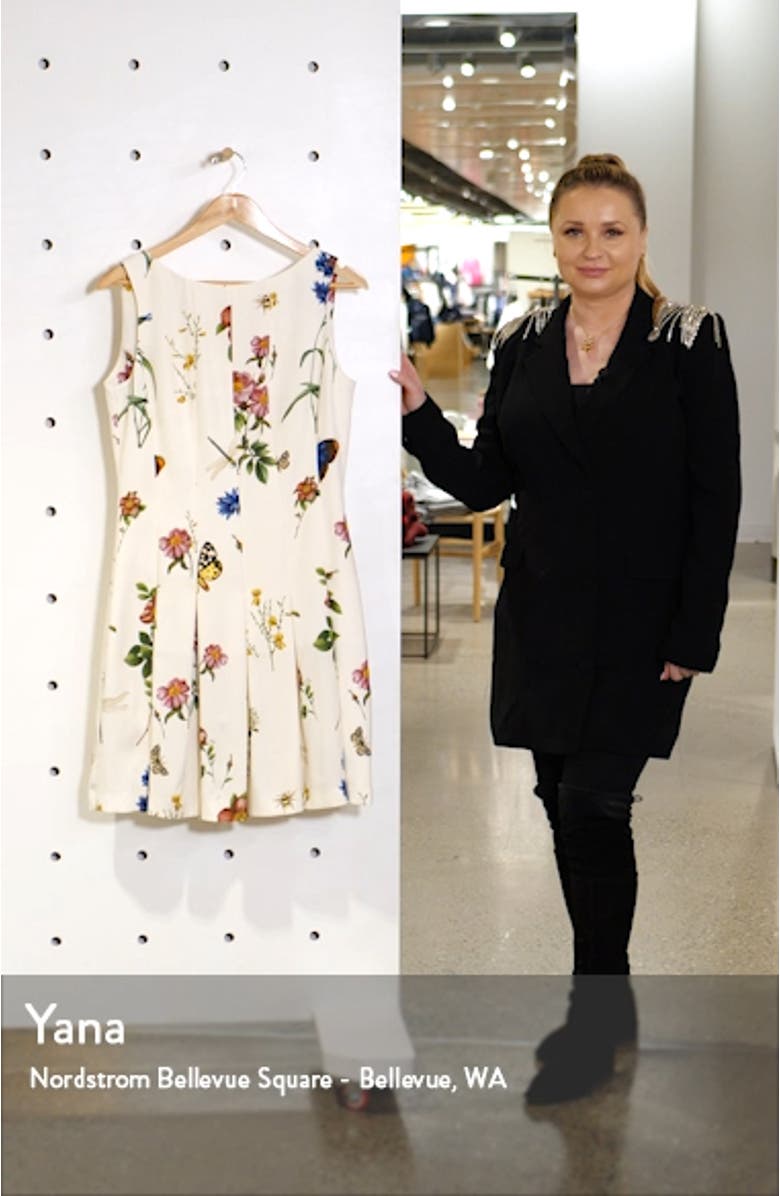 Ladies Pleated Floral Minidress, sales video thumbnail