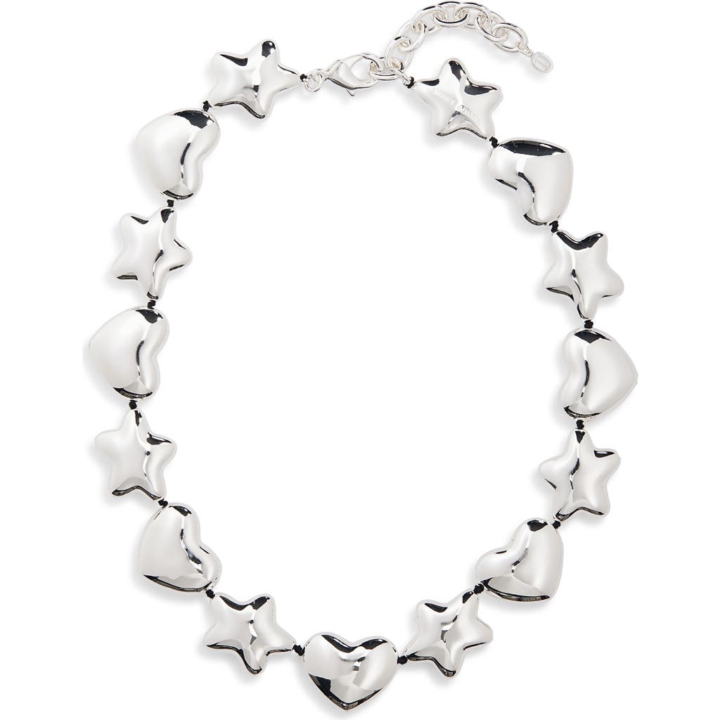Sandy Liang Beans Collar Necklace In Silver