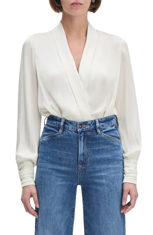 Favorite Daughter The Better Off Satin Bodysuit In White