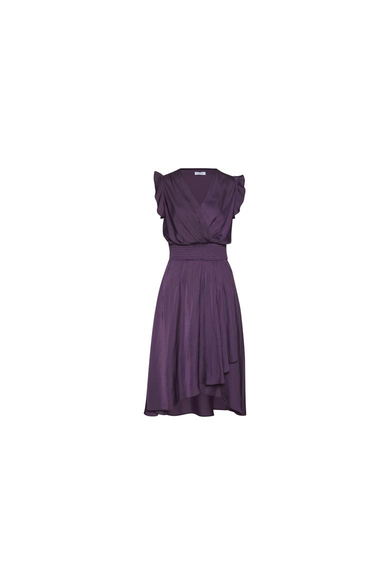 Ruffle Satin Dress, Alternate, color, Purple