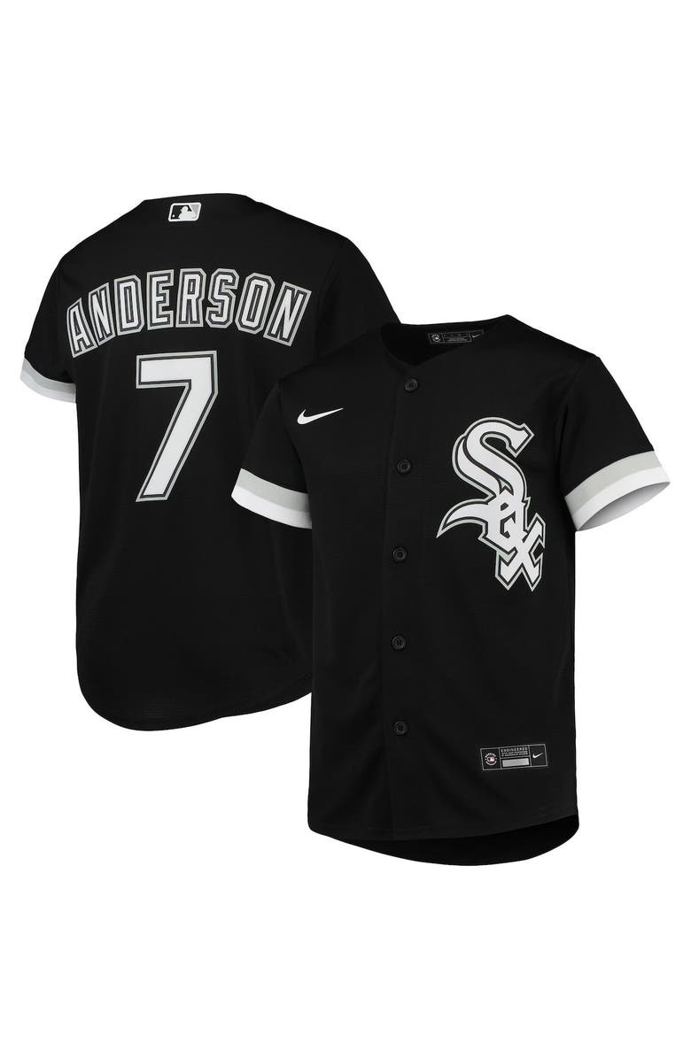 Nike Youth Nike Tim Anderson Black Chicago White Sox Alternate Replica Player Jersey, Main, color,